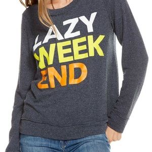 CHASER LAZY WEEKEND PULLOVER SWEATSHIRT LONG SLEEVE MEDIUM